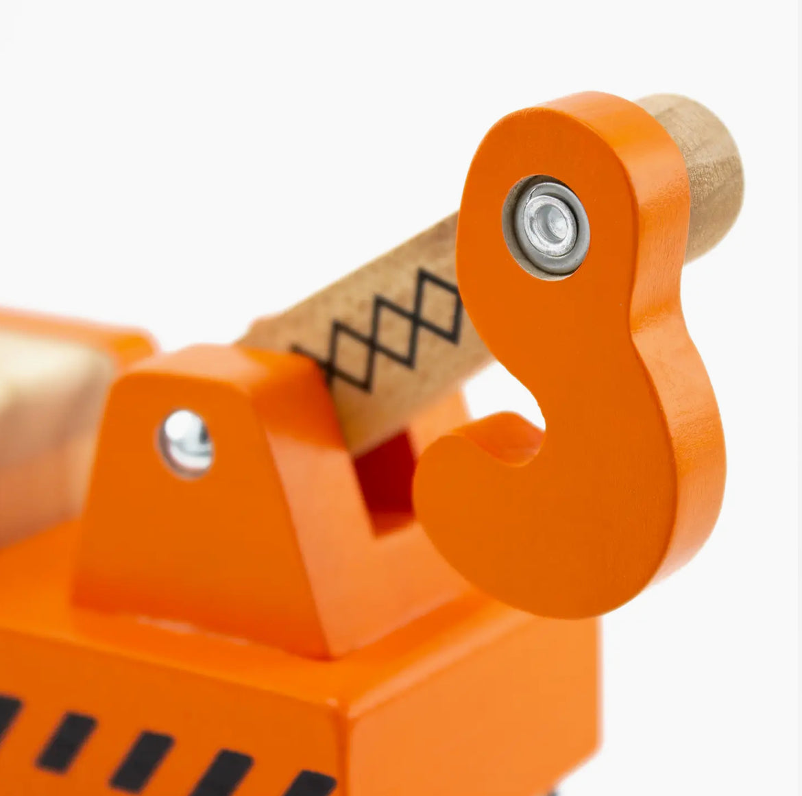 Camión grúa de madera natural